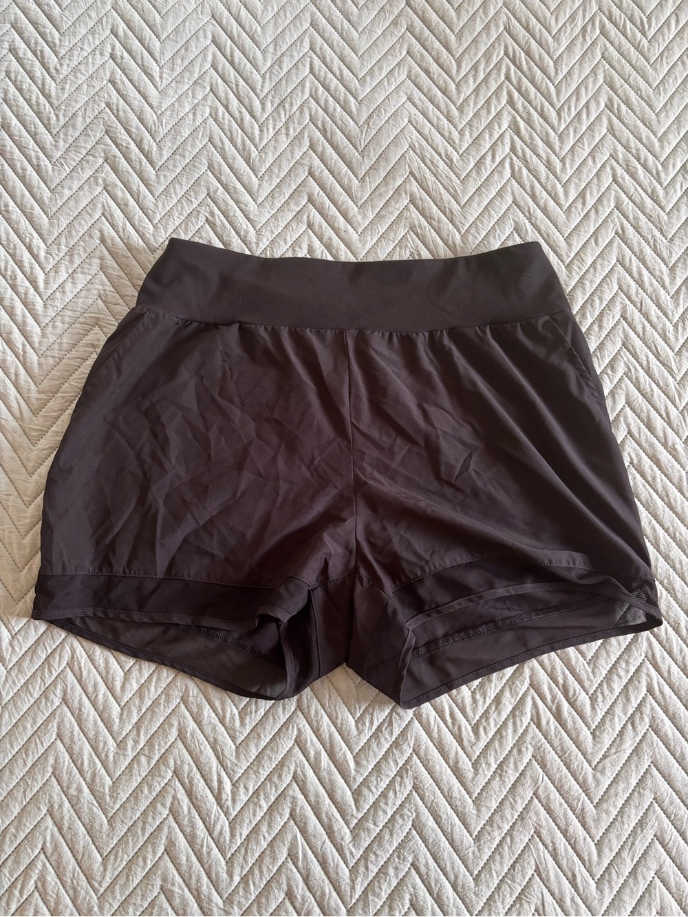 Women’s Black Athletic Shorts with Wide Waistband